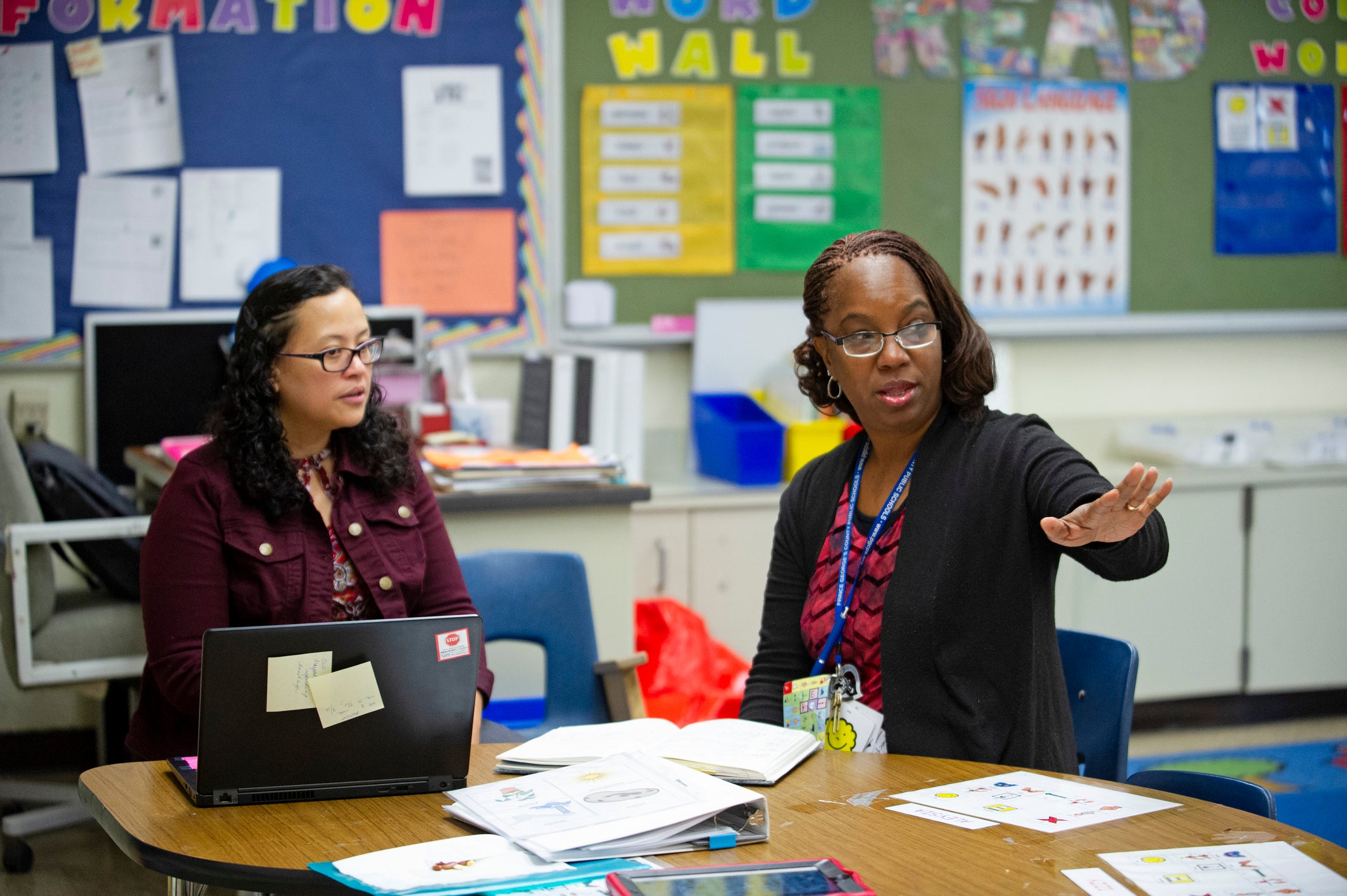 principal and teacher