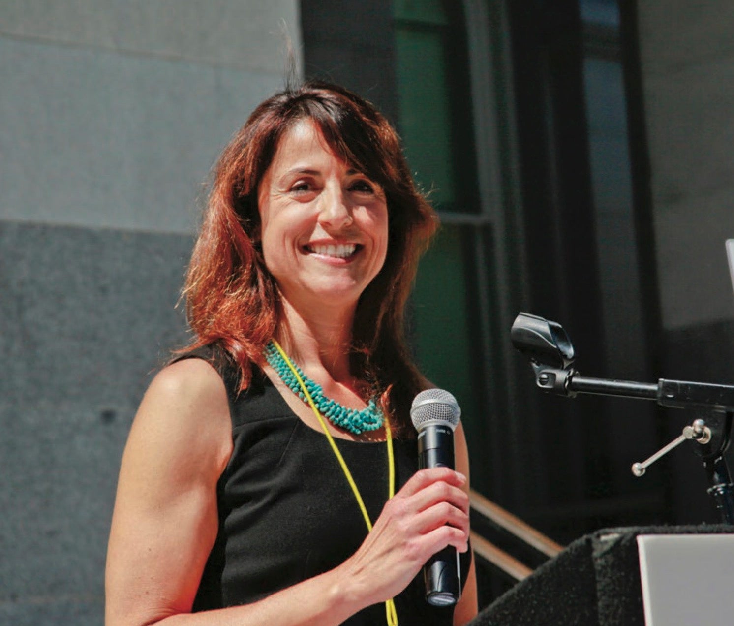 Jennifer Peck speaks during Summer Learning Day at the State Capitol in Sacramento in June 2012.
