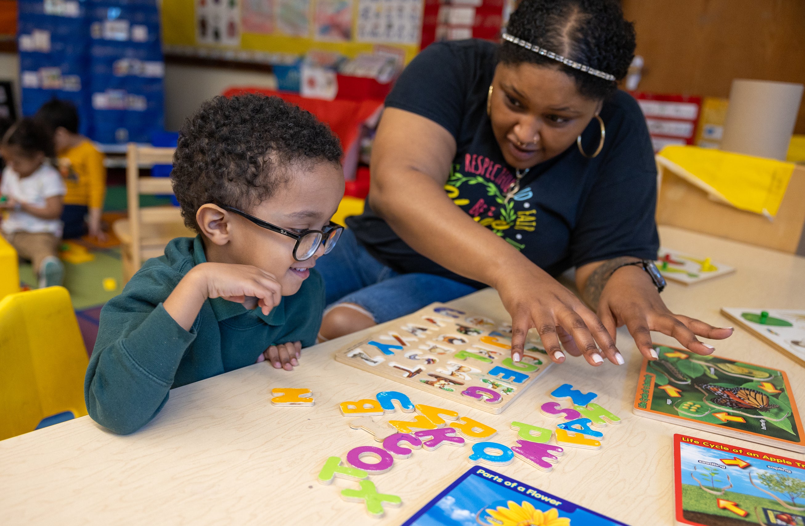 Bopston African-American teacher and student